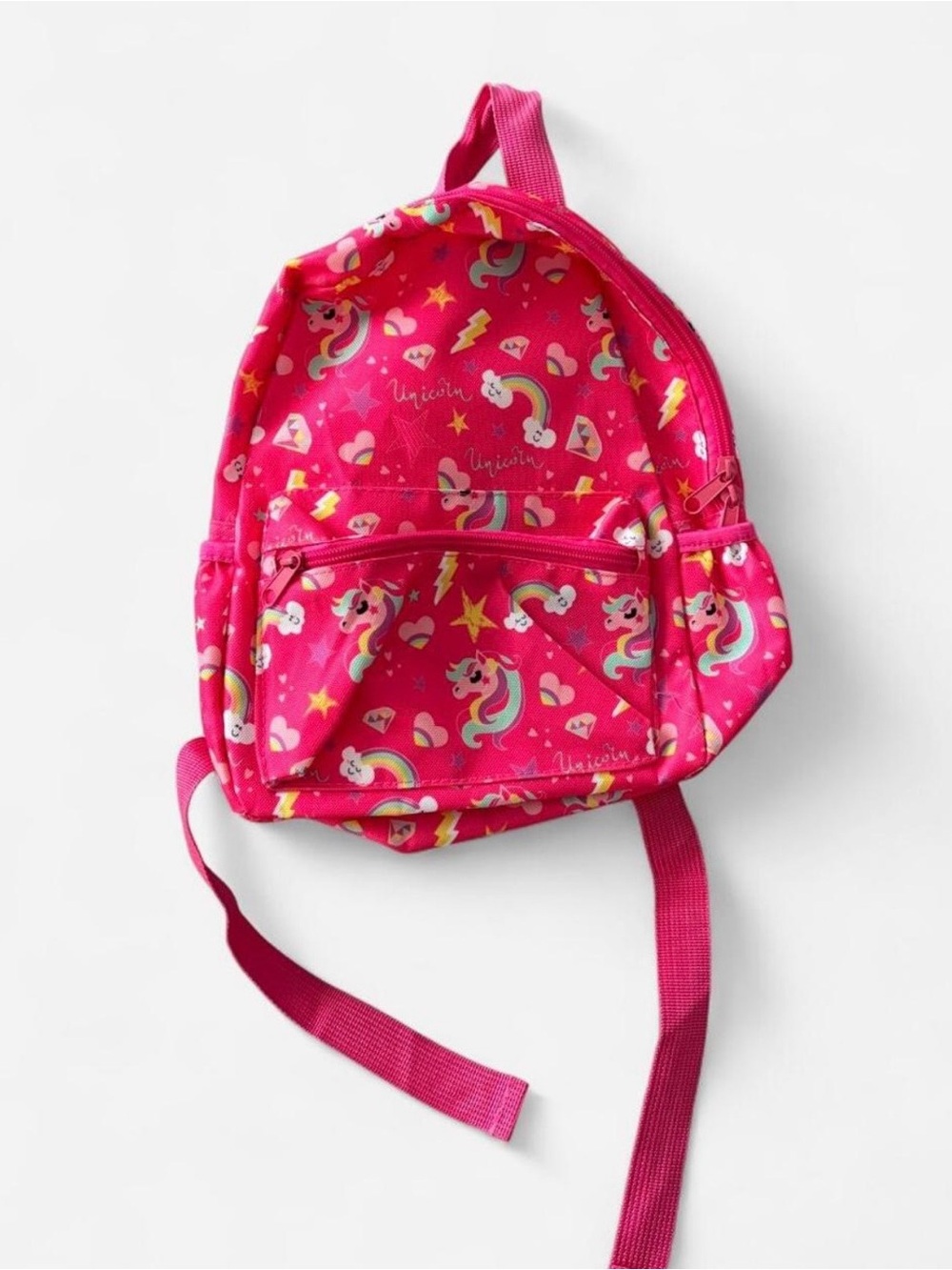 Kids Unicorn Print Pink Mini Backpack